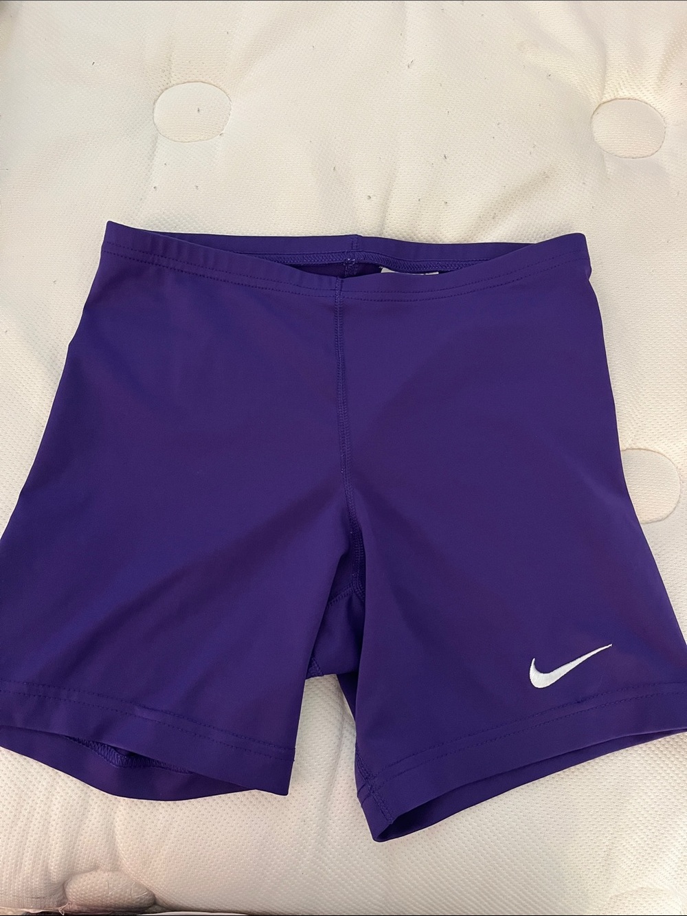 Nike Purple Performance Training Shorts with White Swoosh size medium NWOT